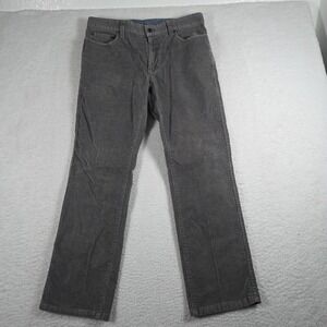 LL Bean Pants Mens 34x29 Gray Corduroy Straight Preppy Trouser Standard Fit